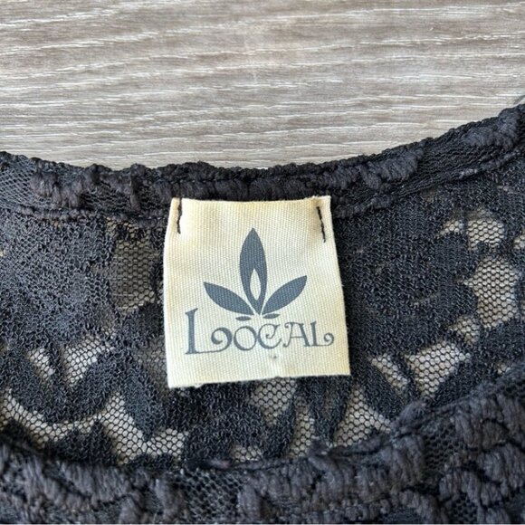 Local Semi Sheer Lace Flared Long Sleeve Top - Picture 6 of 14